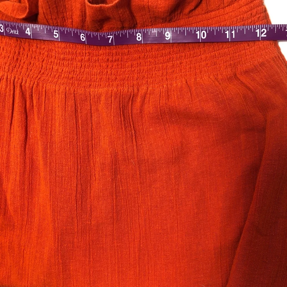 Free People Boho Sea Breeze Tiered Skirt Burnt Orange Sz Small Endless Summer